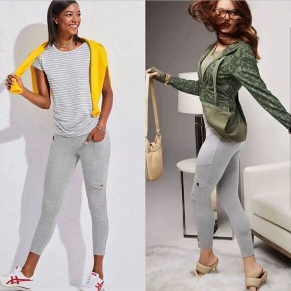 Cabi Runaway Crop Legging Light Gray - Picture 1 of 14